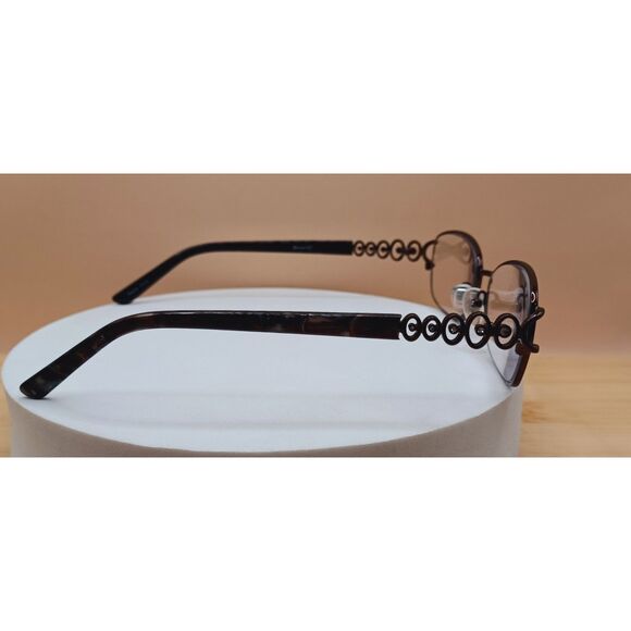 Modern Art Eyeglasses Frames A357 Brown 54-17-140 Metal and Rhinestone Frames - Picture 7 of 16